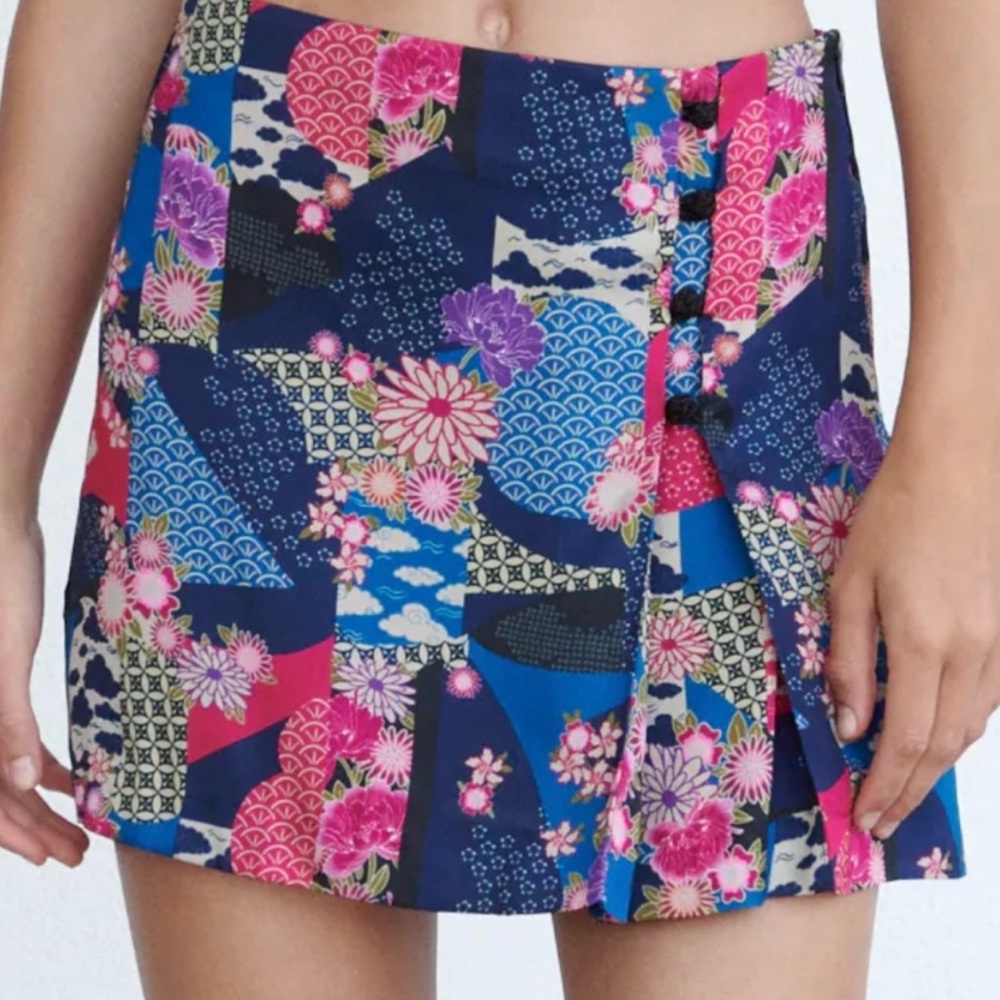 Zara Multicolor Patchwork Mini Skirt